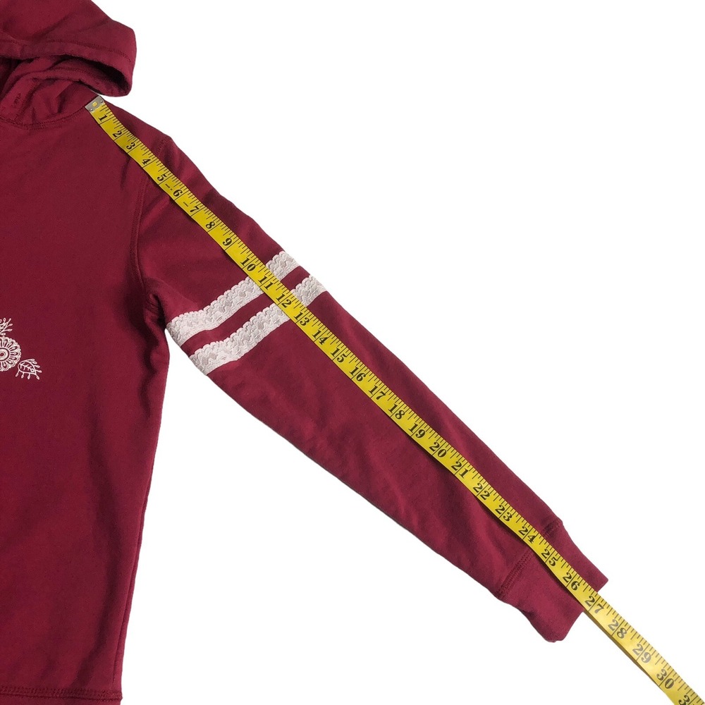 Arkansas Razorbacks Hoodie Women L Red Geometric Lace Split Neck Pocket Pullover - Picture 13 of 15